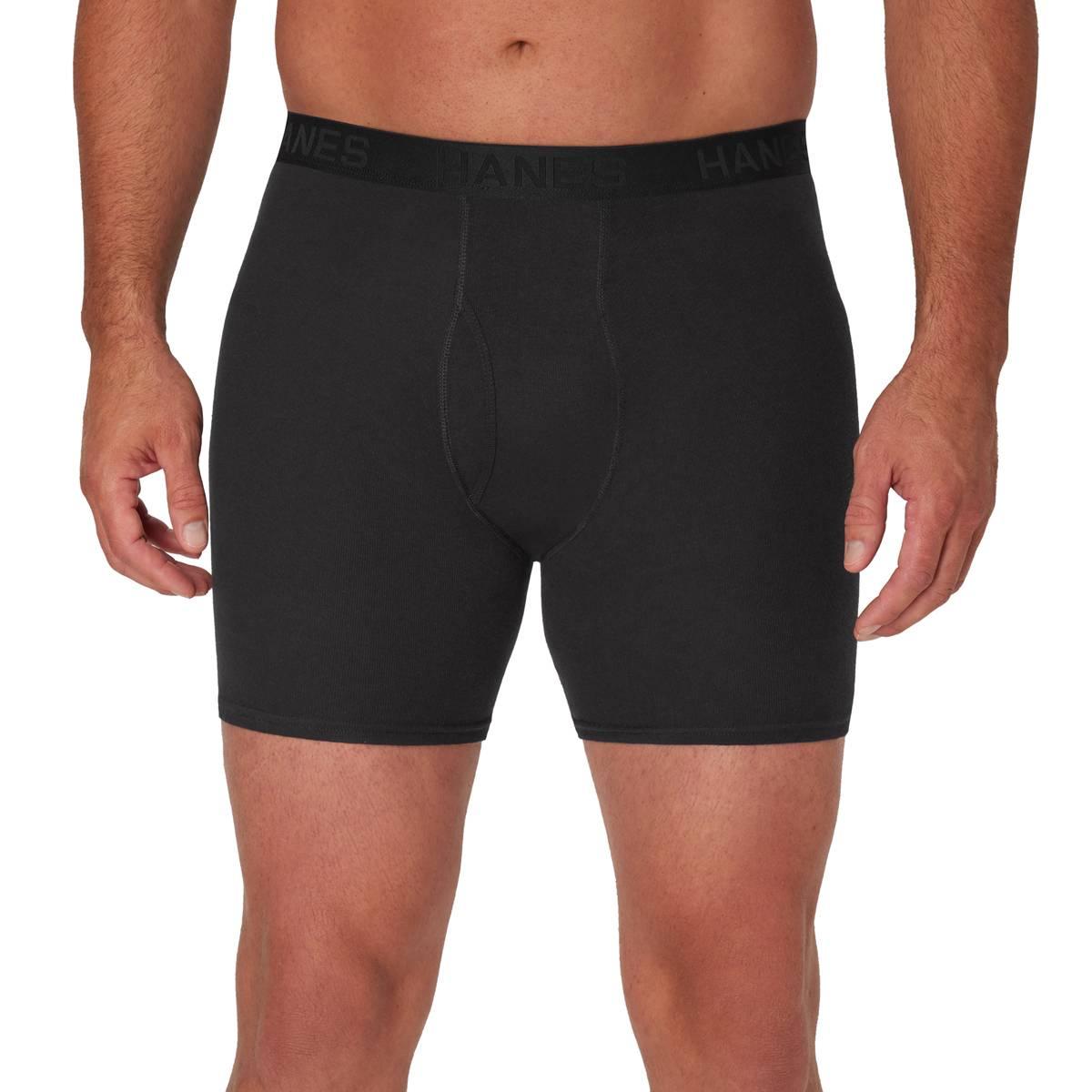 Mens Big & Tall Hanes Ultimate(R) Boxer Briefs - Black/Grey