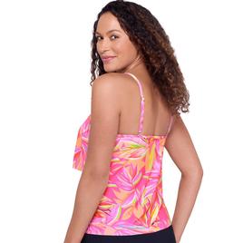 Womens American Beach Vivid Paradisia Tiered Tankini Swim Top