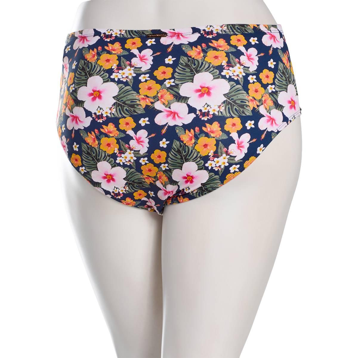 Womens Catherine Malandrino Bloom Floral High Waisted Swim Bottom