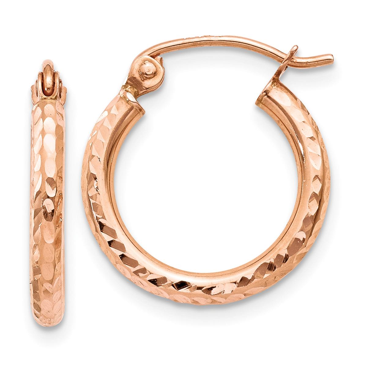 Gold Classics(tm) 14kt. Rose Gold 15mm Polished Hoop Earrings