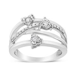 Haus of Brilliance 1/5 ctw. Diamond Heart Cross-Over Bypass Ring