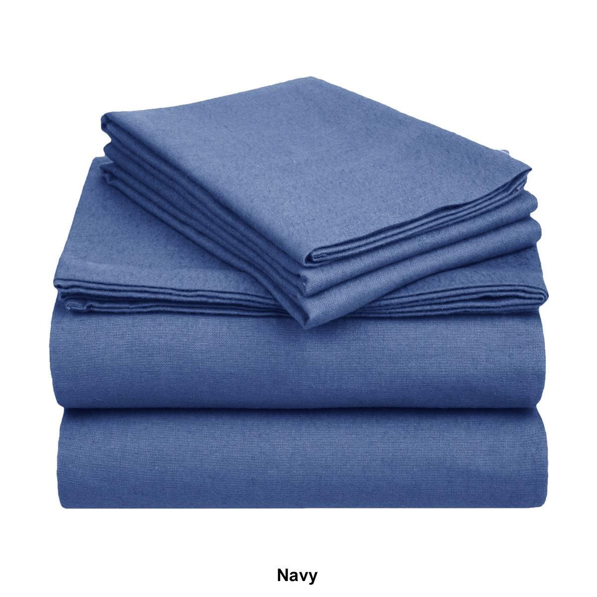 Superior Solid Cotton Flannel Deep Pocket Sheet Set