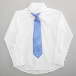 Boys (4-7) Bill Blass Long Sleeve Dress Shirt with Tie - White