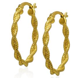 Gianni Argento 31mm Gold over Sterling Twist Hoop Earrings