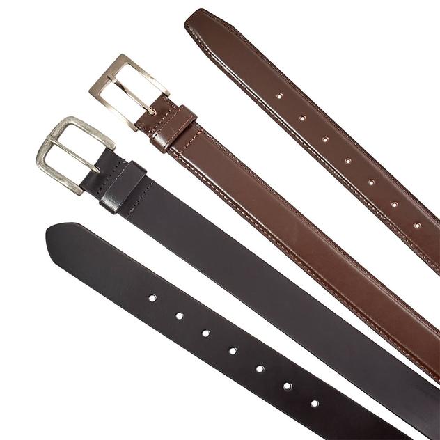 Mens Caribbean Joe 2pk. Belts - Brown/Black