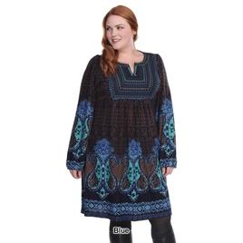 Plus Size White Mark Phebe Embroidered Sweater Dress