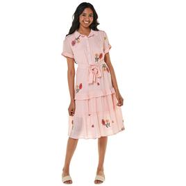Womens Figueroa & Flower Short Sleeve Tier Floral A-Line Dress