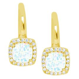 Gianni Argento Lab Opal Cushion Leverback Earrings