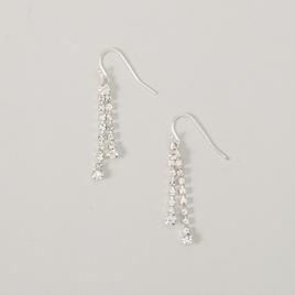 Rosa Rhinestones Rows of Rhinestone Dangle Earrings