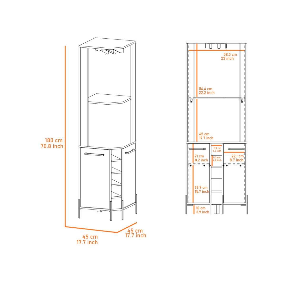 FM FURNITURE Reese Macadamia Corner Bar Cabinet
