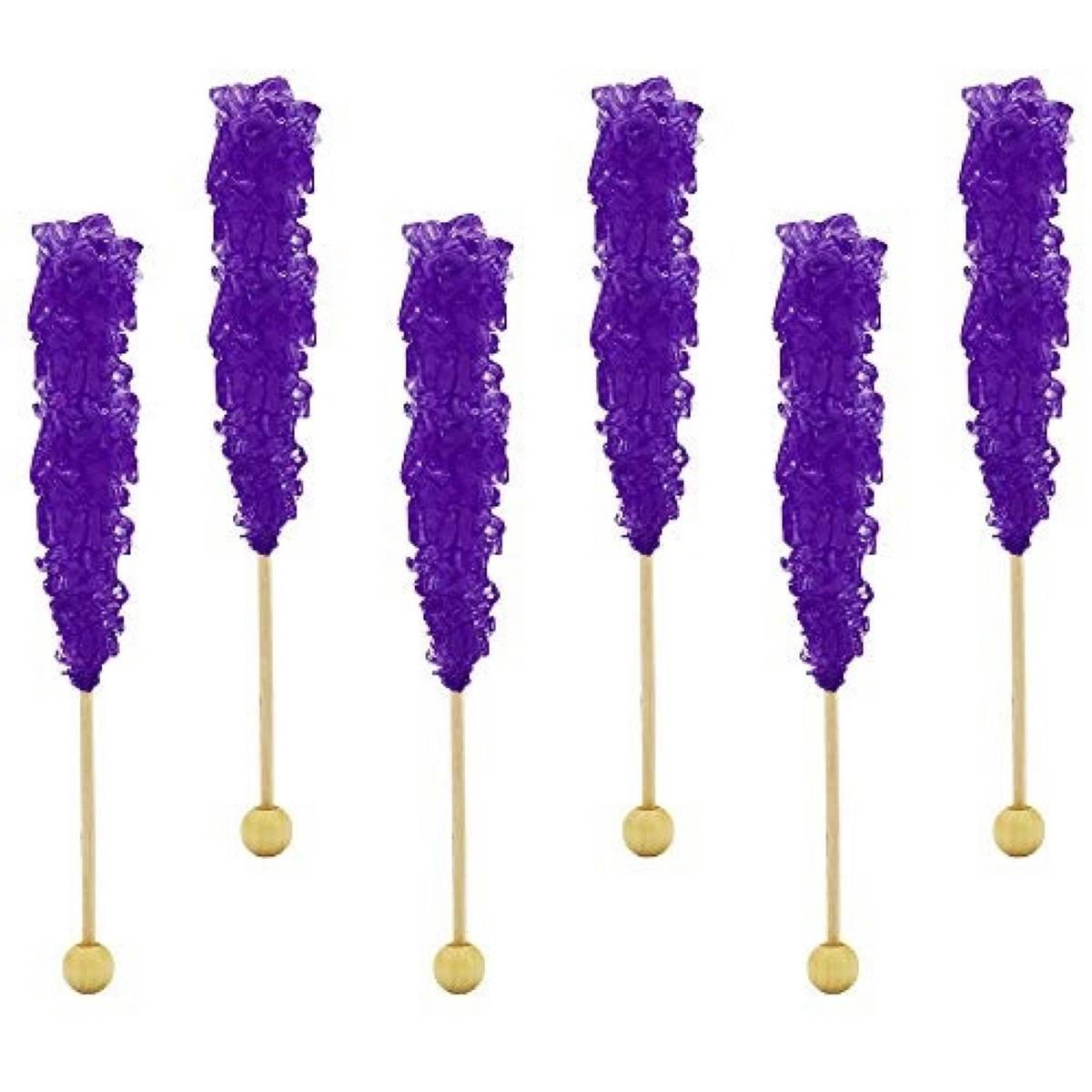Boscov''s 6pc. Wrapped Grape Flavored Rock Candy on a Stick