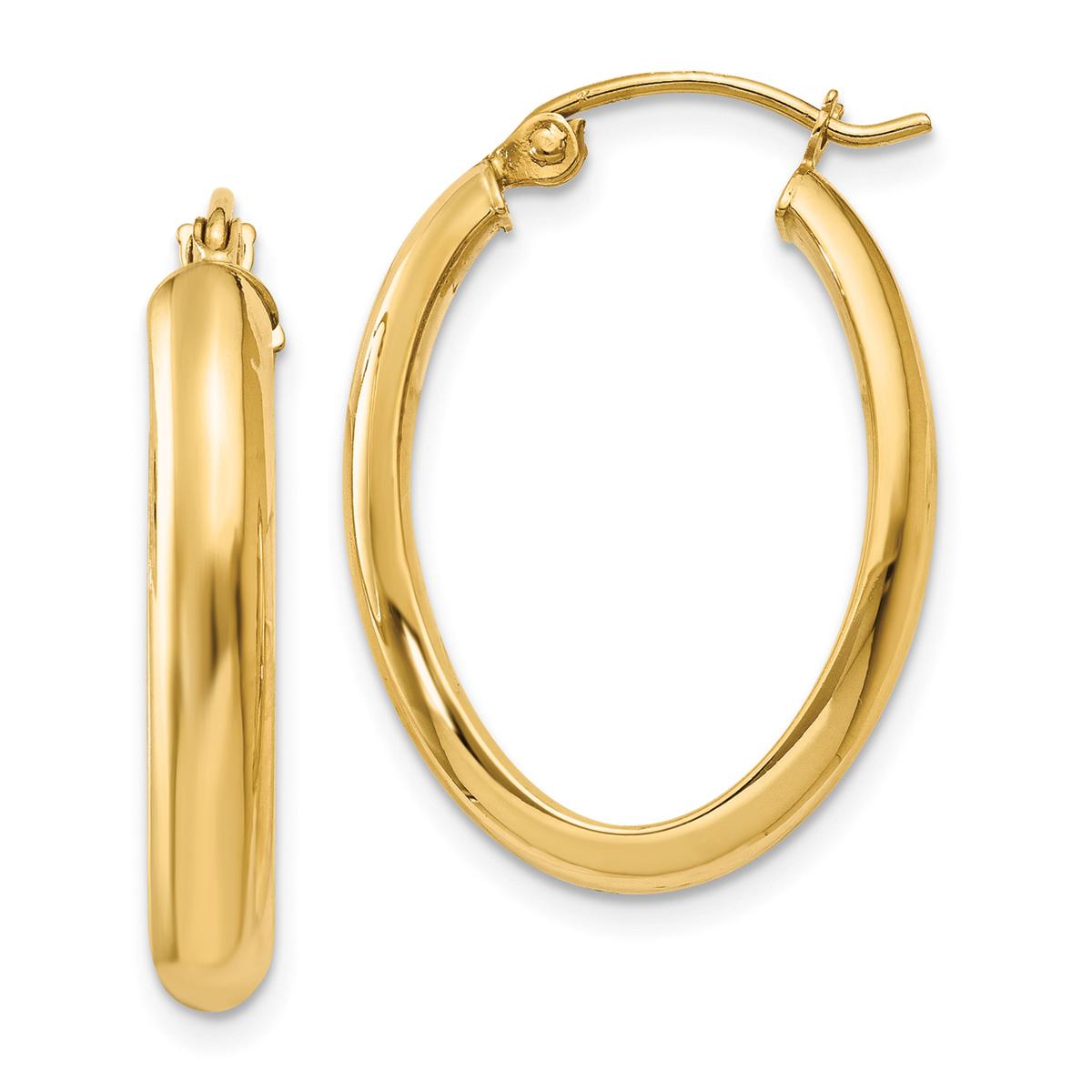 Gold Classics(tm) 14k Polished 3.5mm Oval Hoop Earrings