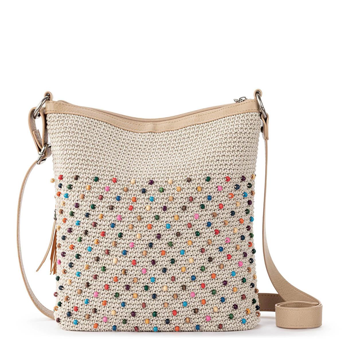 The Sak Lucia Crochet Crossbody - Ecru Multi Beads