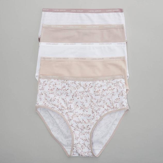Womens Laura Ashley® 5pk. Cotton Briefs Panties LS9221-5PKPN