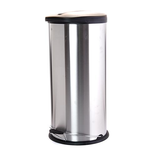 Kennedy Stainless Steel Pedal Trash Can w/ Plastic Cover