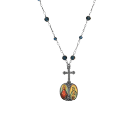 Symbols of Faith 2-Sided Jesus Decal Pendant Chain Necklace