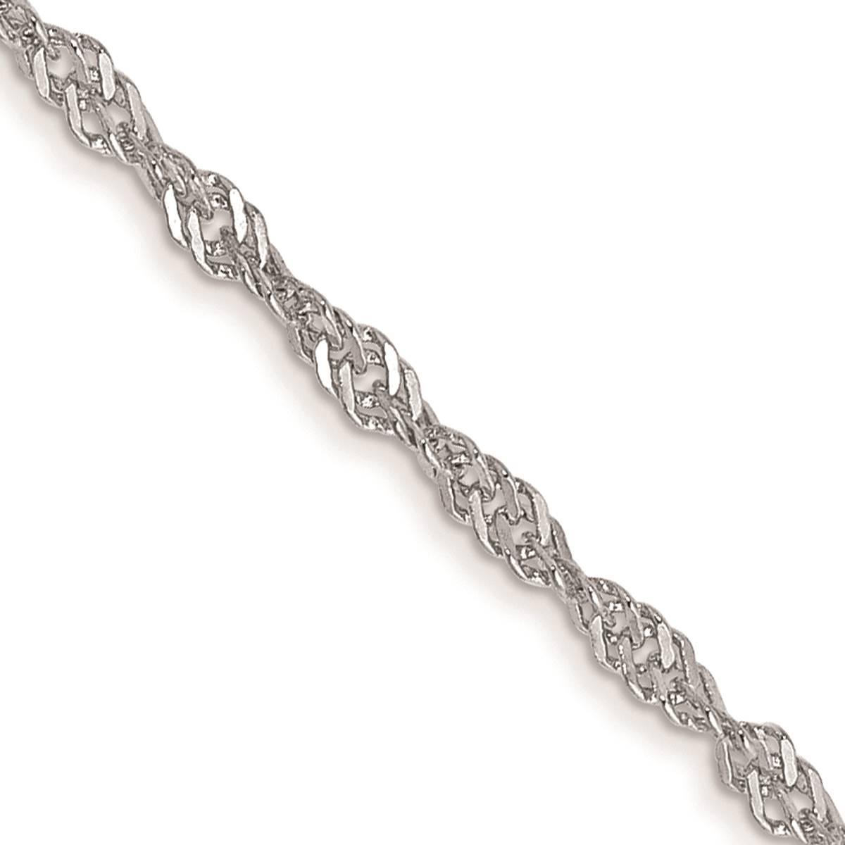 Unisex Gold Classics(tm) 1.4mm. 14k White Singapore 14in. Necklace