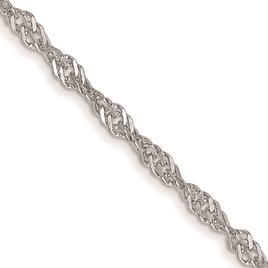 Unisex Gold Classics(tm) 1.4mm. 14k White Singapore 14in. Necklace