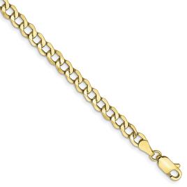 Mens Gold Classics™ 10kt. 4.3mm 24in. Semi-Solid Chain Necklace