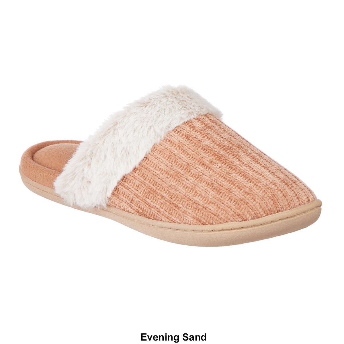 Womens Isotoner Carmen Rib Knit Chenille Clog Slippers