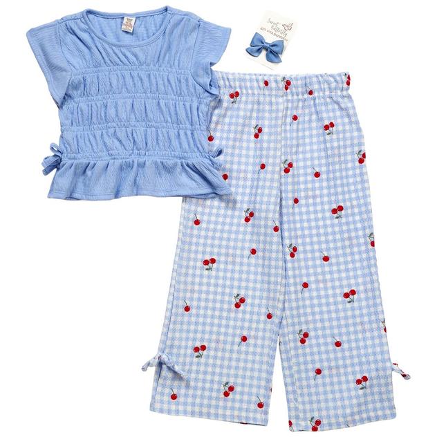 Girls (4-6x) Sweet Butterfly® 2pc. Smocked Top & Cherry Pant Set