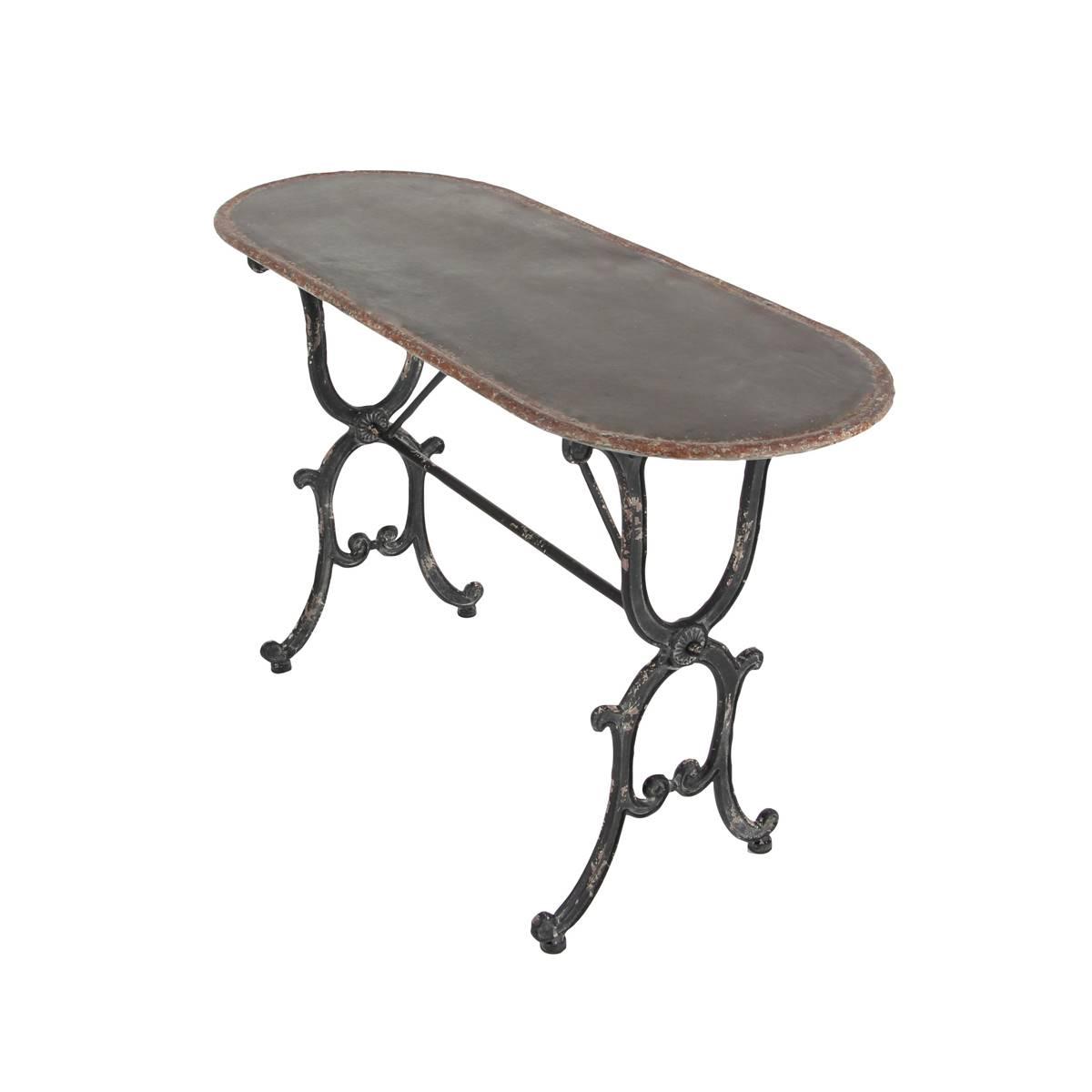 9th & Pike® Black Grey Farmhouse Metal Console Table