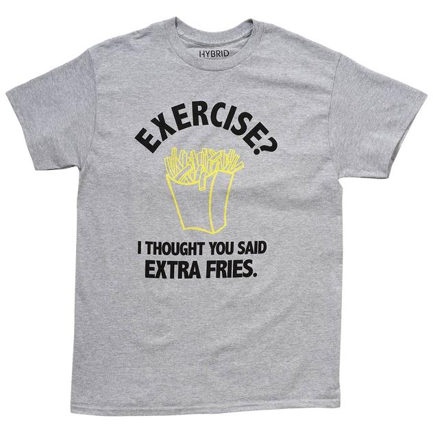 Young Mens Hybrid Promotions Extra Fries Short Sleeve Graphic Tee