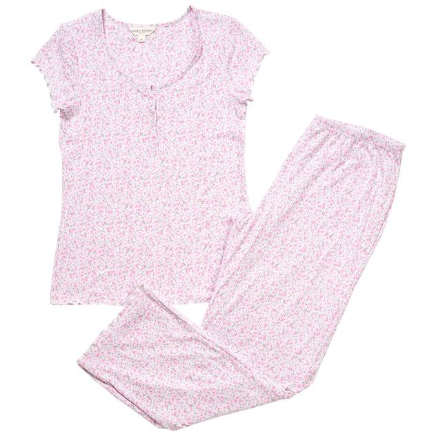 Womens Laura Ashley® Short Sleeve Ditsy Floral Pajama Set