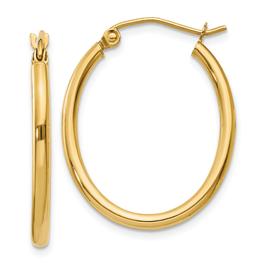 Gold Classics(tm) 24x19mm 4k Oval Polished Hoop Earrings