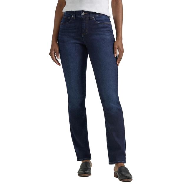 Petite Lee® Ultra Lux Mid Rise Comfort Straight Leg Jeans
