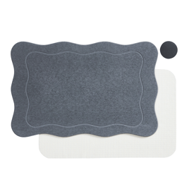 VCNY Home Grey Carved Scallop Diatomite Stone Bath Mat