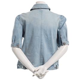 Womens Baccini Short Puff Sleeve Welt Pocket Denim Jacket