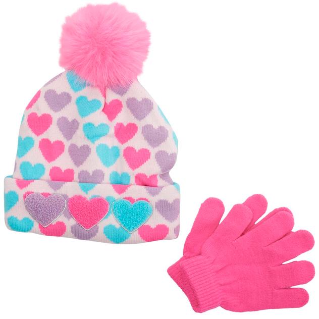 Girls Miss Gwen's OMG Accessories Heart Hat & Gloves Set