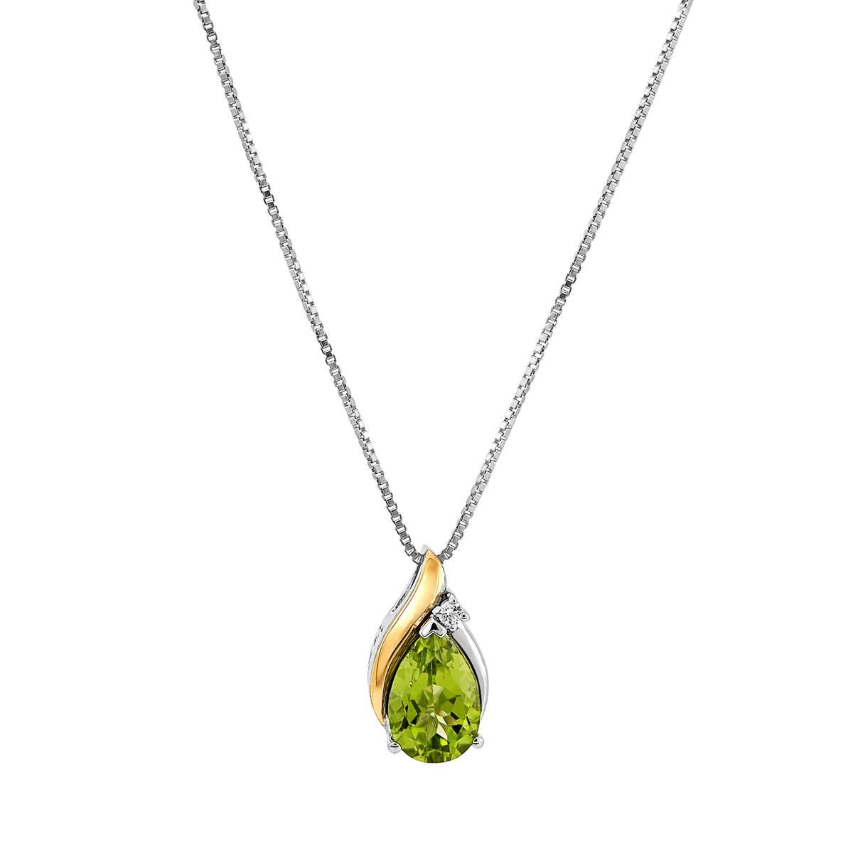 Gemstone Classics(tm) Created Peridot 10ky & Sterling Silver Pendant