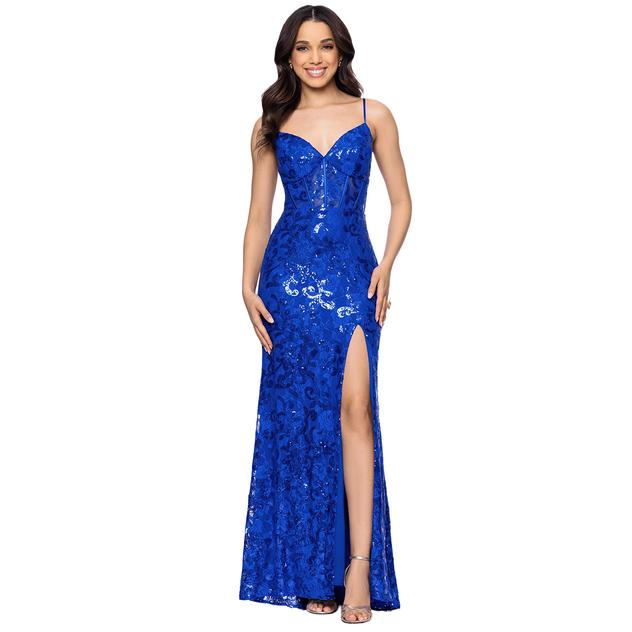 Juniors Blondie Nites Boning Bodice Sheath Dress