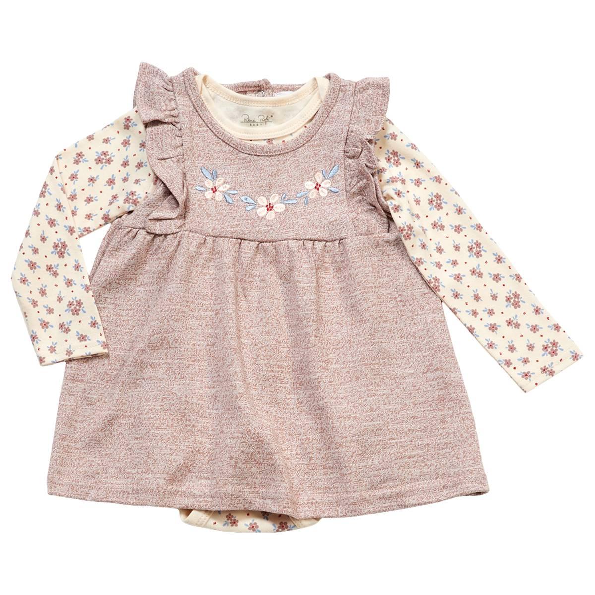 Baby Girl (12-18M) Rene Rofe(R) Marled Terry Jumper & Bodysuit