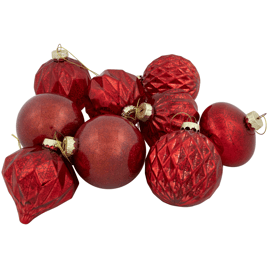 Northlight 9ct. Red Shiny Ball and Onion Christmas Ornaments