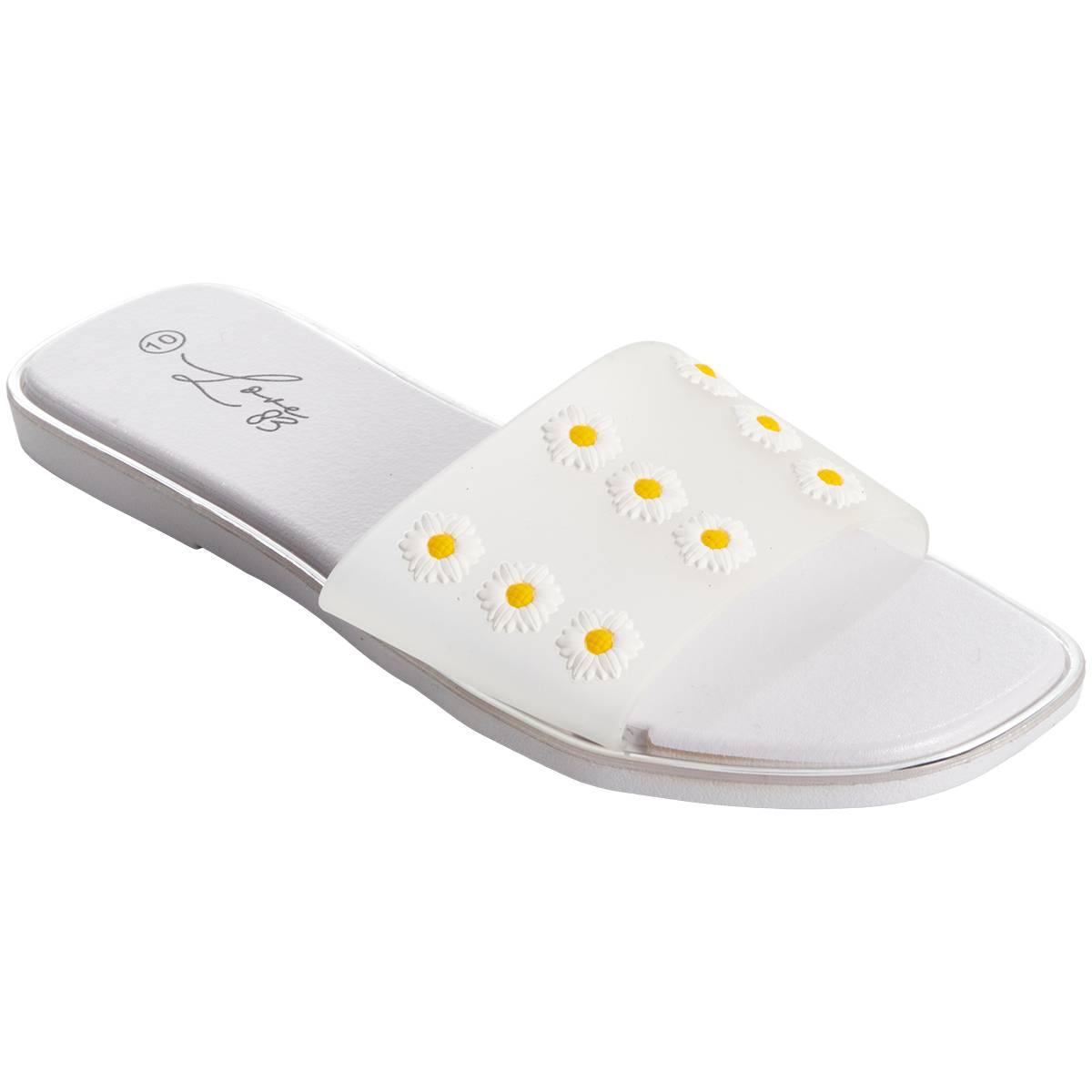Womens Love 83 Clear Jelly Band Slide Sandals
