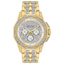 Mens Bulova Crystal Accent Bracelet Watch - 98C126