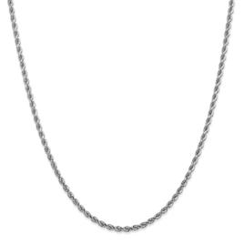 Unisex Gold Classics(tm) 2.75mm. 14k White Diamond Cut Rope Necklace