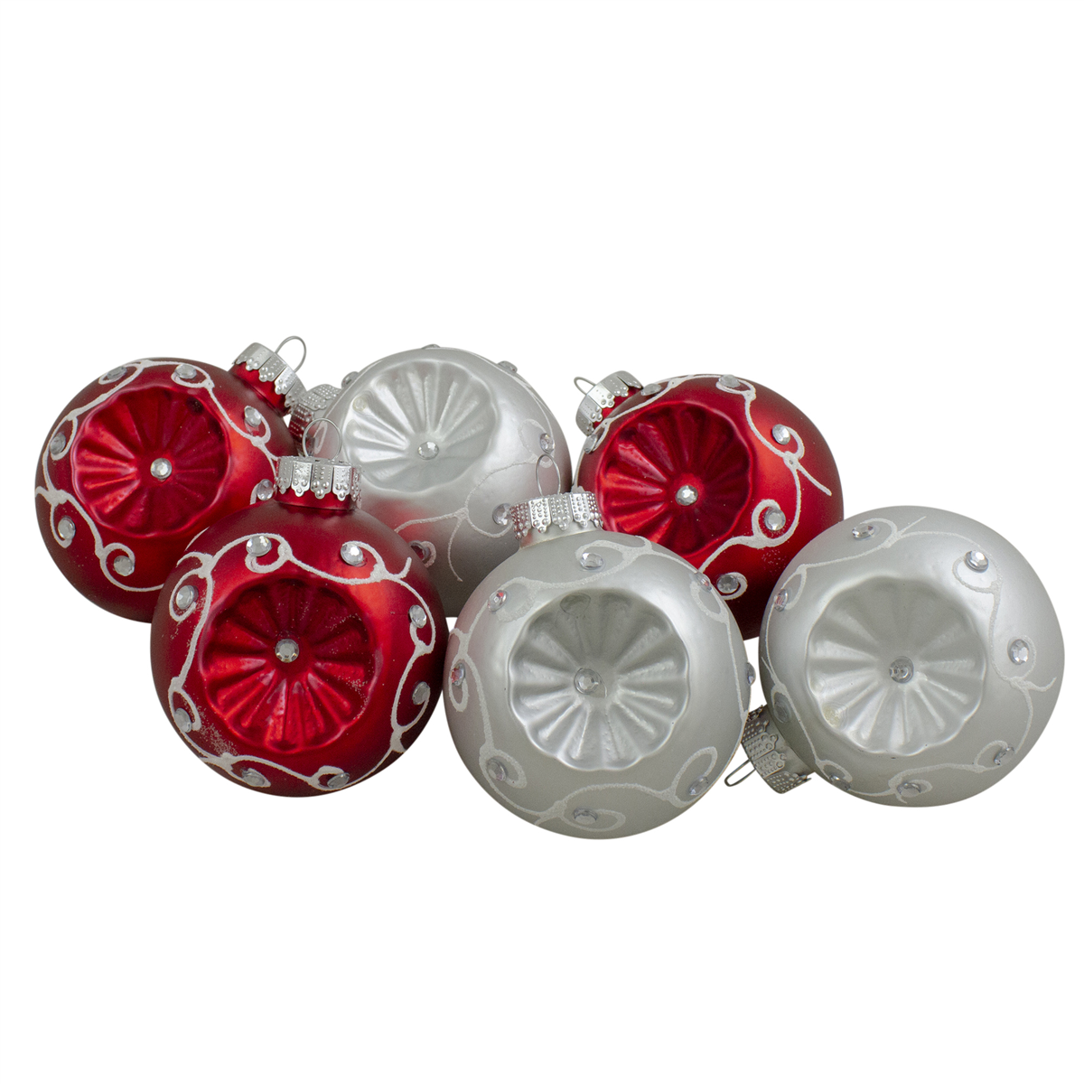 Northlight Jewel Retro Reflector Glass Christmas Ball Ornaments