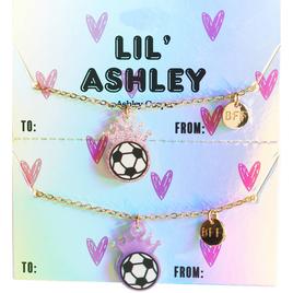 Kids Lil'' Ashley Necklaces with Pink & Purple Soccer Crown Charms