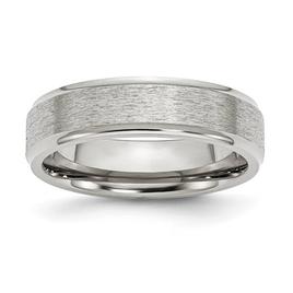Mens Gentlemen's Classics(tm) Ridged Edge Satin Polished Band