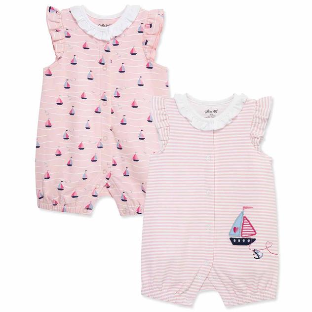 Baby Girl (3-12M) Little Me® 2pk. Sailboat Rompers