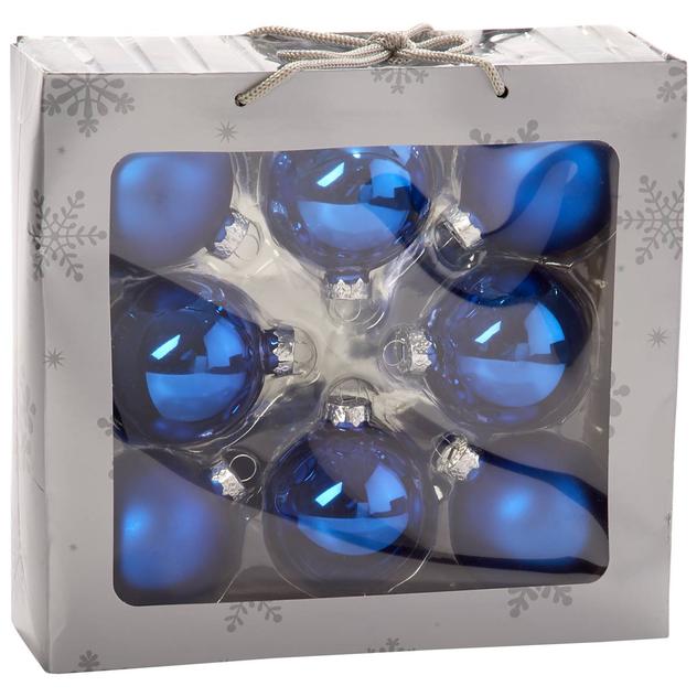 Set of 8 2.6in. Royal Glass Ornaments