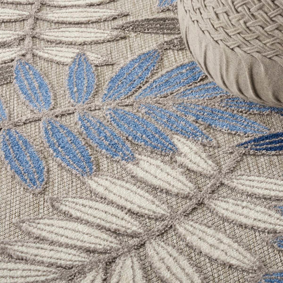 Nourison Aloha Leaf Print Round Rug