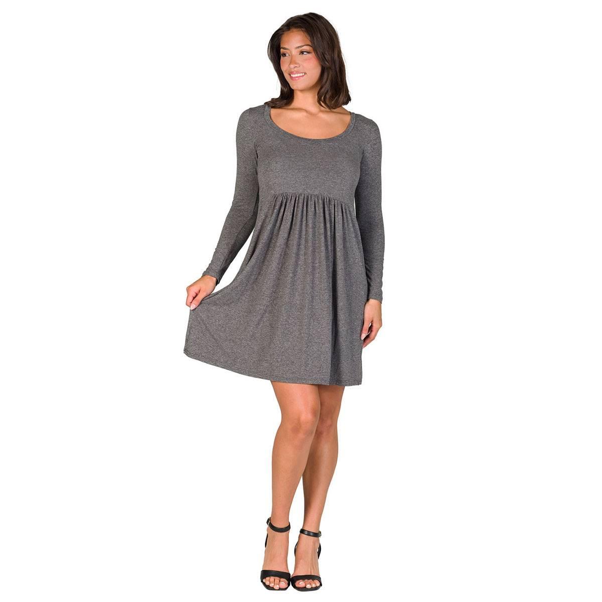 Womens 24/7 Comfort Apparel Babydoll Knee Length Dress