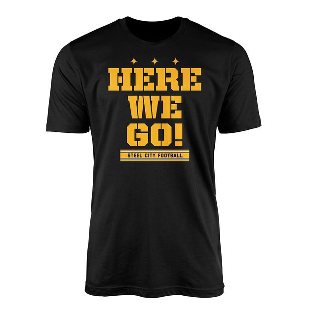 Mens Tailgate Pittsburgh Football Here We Go! Short Sleeve Tee