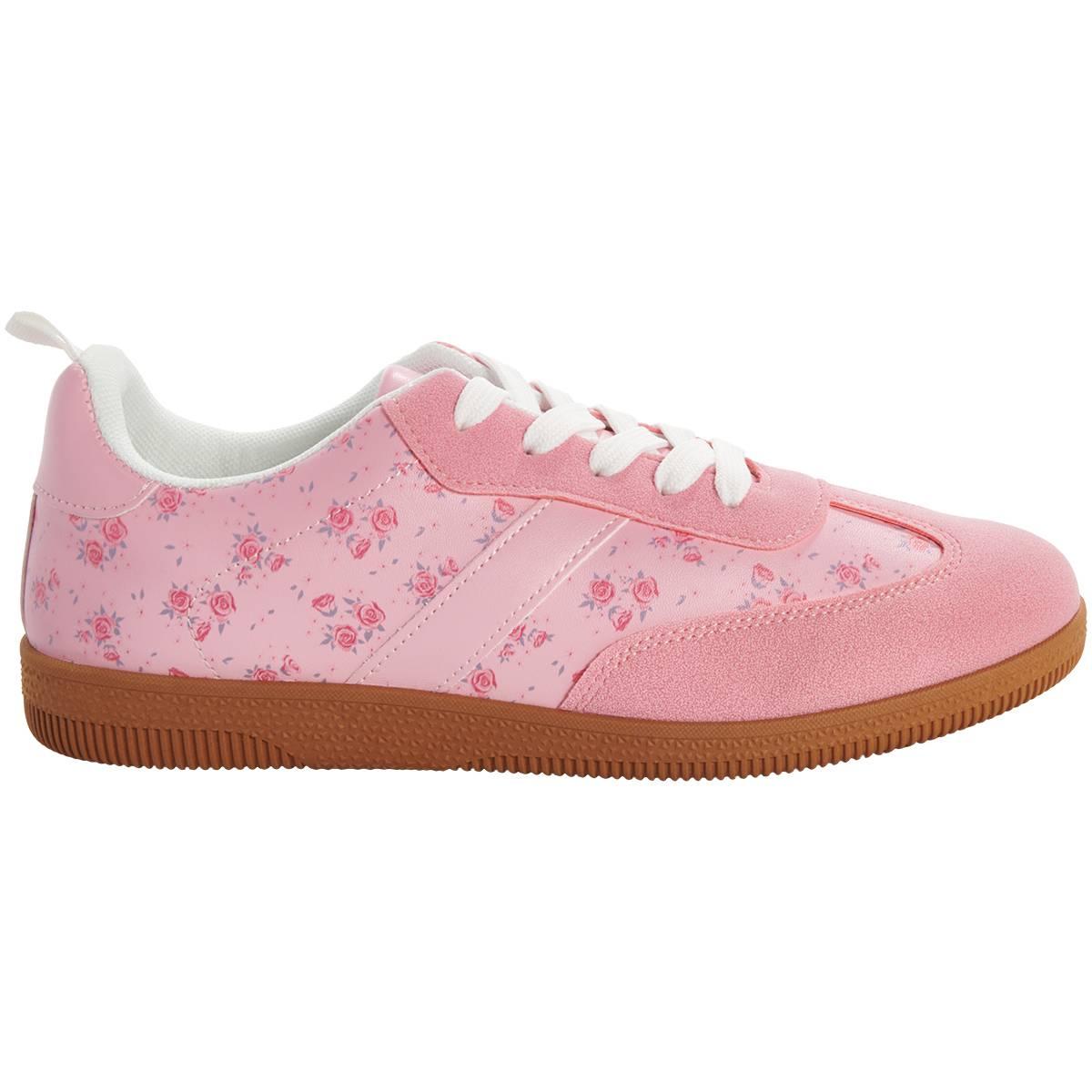 Womens Love 83 Pink Floral Fashion Sneakers
