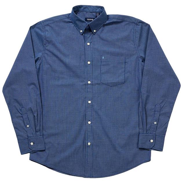 Mens IZOD® Long Sleeve Premium Button Down Shirt - Estate Blue